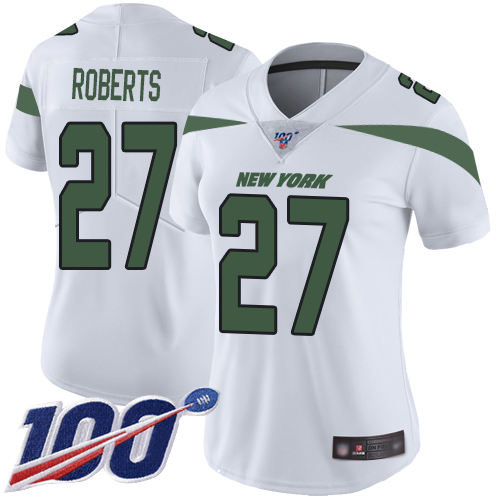 New York Jets Limited White Women Darryl Roberts Road Jersey NFL Football 27 100th Season Vapor Untouchable